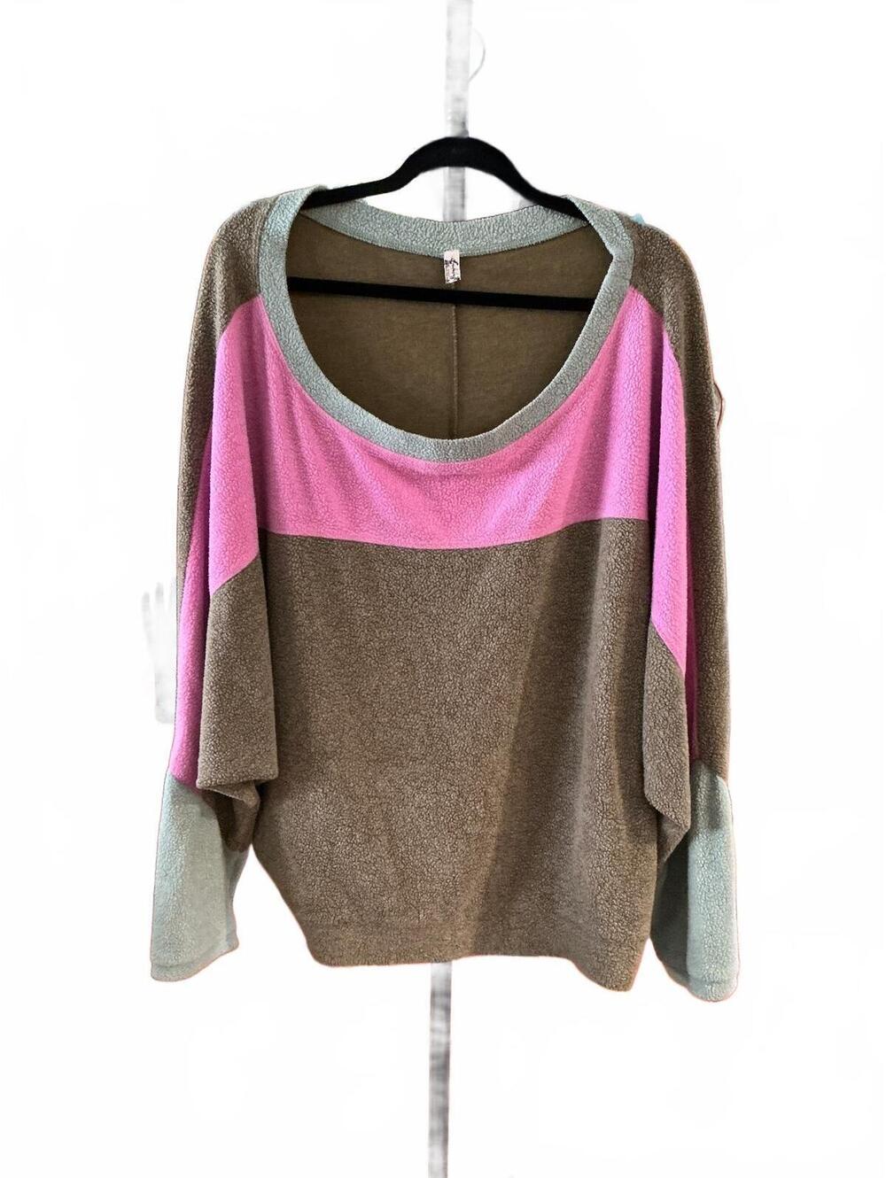 #FP043 Intimately Free Blue Monday Fleece Pullover, Size XL